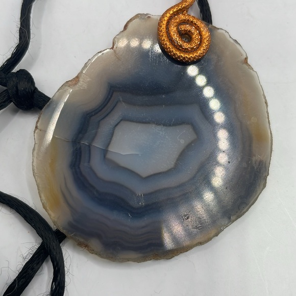 large agatesliced pendant, - Picture 4 of 4